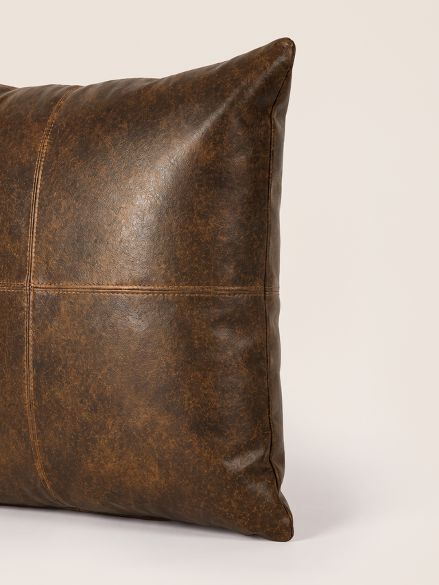 Cru Leather Cushion - Brown