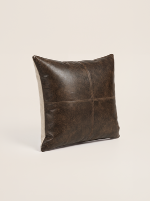 Cru Leather Cushion - Brown