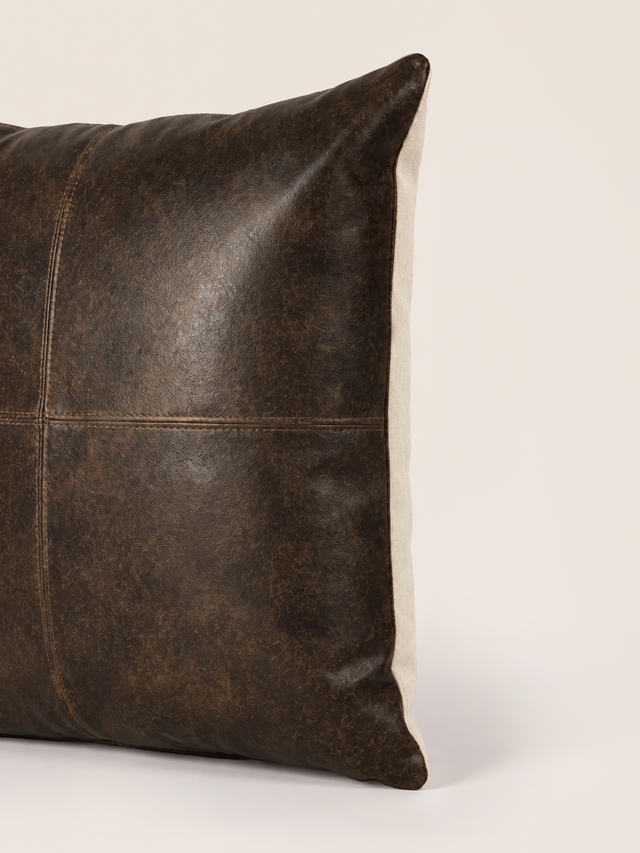 Cru Leather Cushion - Brown
