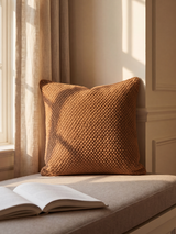 Lev Split Suede Cushion - Tan