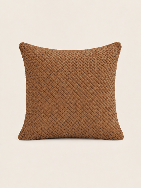 Lev Split Suede Cushion - Tan