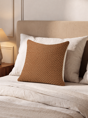 Lev Split Suede Cushion - Tan