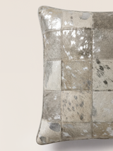 Juno Hair on Hide Cushion - Silver