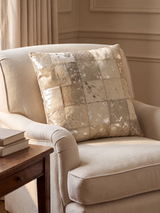 Juno Hair on Hide Cushion - Gold