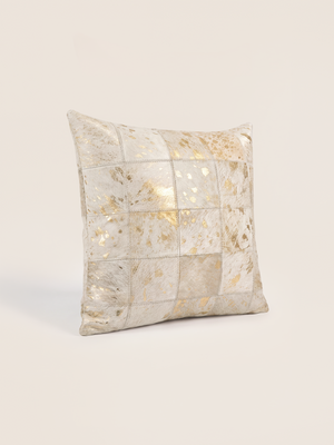 Juno Hair on Hide Cushion - Gold