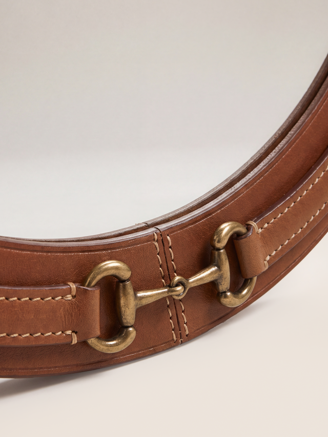 Ibis Waxy Leather Round Mirror - Cognac