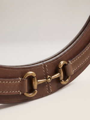 Ibis Waxy Leather Round Mirror - Cognac