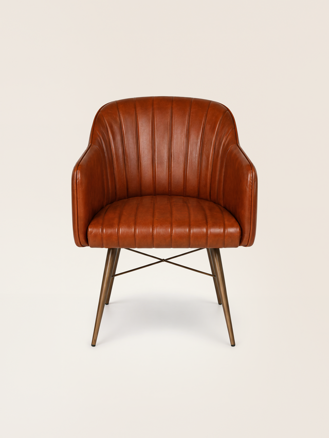 Corso Waxy Leather Dining Chair - Cognac