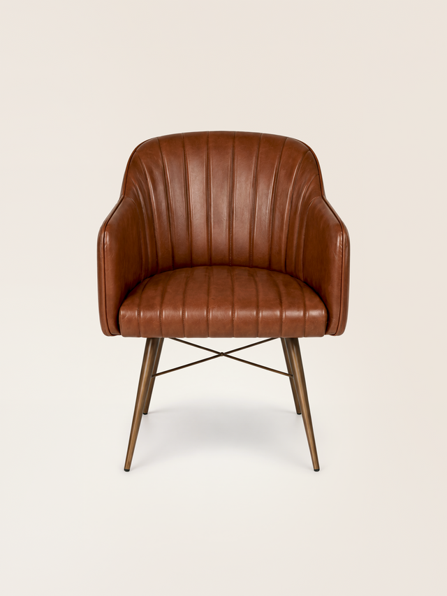 Corso Waxy Leather Dining Chair - Cognac