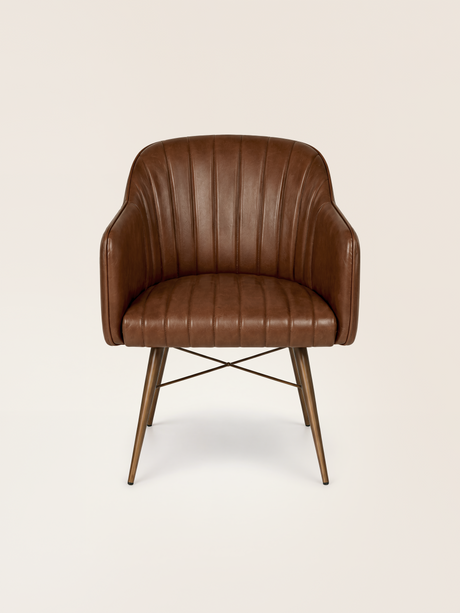 Corso Waxy Leather Dining Chair - Cognac