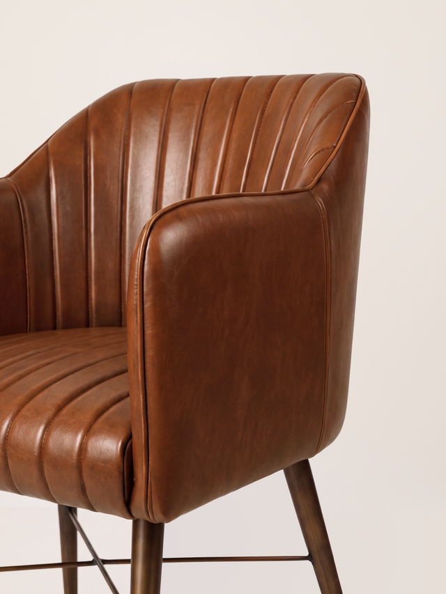 Corso Waxy Leather Dining Chair - Cognac