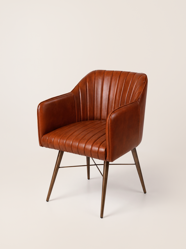 Corso Waxy Leather Dining Chair - Cognac