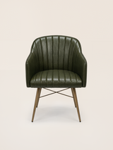 Corso Waxy Leather Dining Chair - Olive