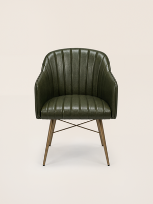 Corso Waxy Leather Dining Chair - Olive