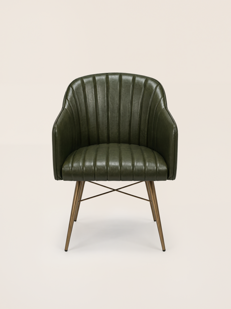 Corso Waxy Leather Dining Chair - Olive