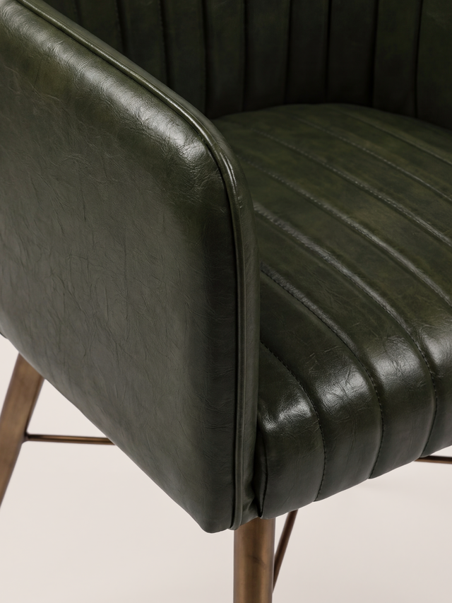 Corso Waxy Leather Dining Chair - Olive