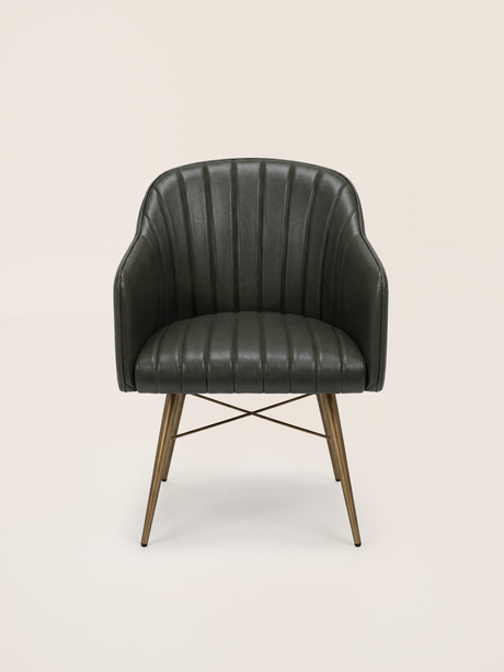 Corso Waxy Leather Dining Chair - Olive