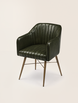 Corso Waxy Leather Dining Chair - Olive