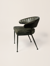 Dex Waxy Leather Dining Chair - Olive