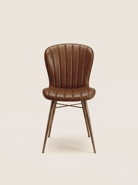 Ren Waxy Leather Dining Chair - Cognac