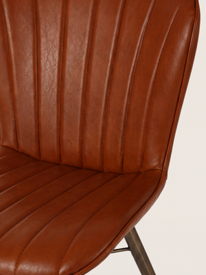 Ren Waxy Leather Dining Chair - Cognac