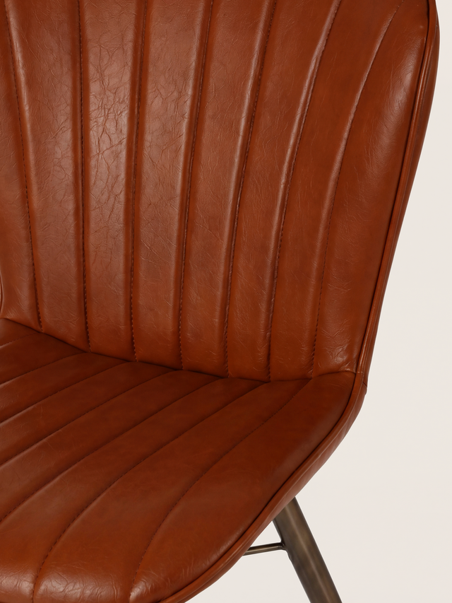Ren Waxy Leather Dining Chair - Cognac