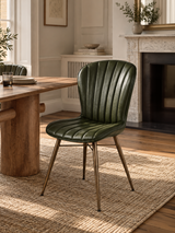 Ren Waxy Leather Dining Chair - Olive