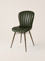 Ren Waxy Leather Dining Chair - Olive