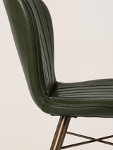 Ren Waxy Leather Dining Chair - Olive