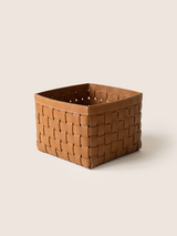 Cato Recycled Leather Storage Basket, Set of 3