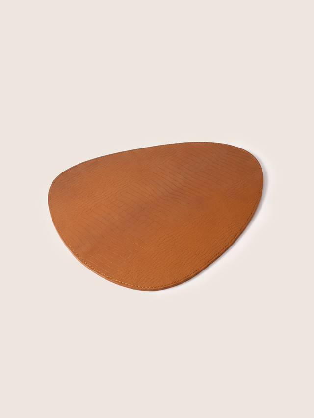 Carley Leather Placemat , set of 4 - Tan