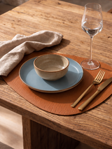 Carley Leather Placemat , set of 4 - Tan