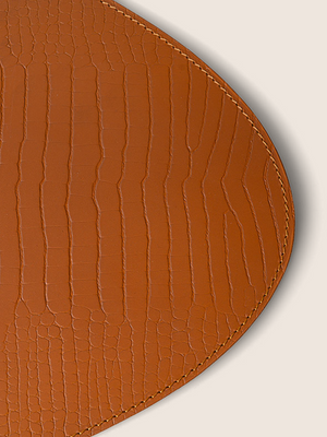 Carley Leather Placemat , set of 4 - Tan