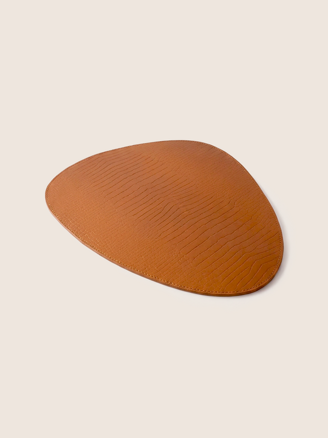 Carley Leather Placemat , set of 4 - Tan