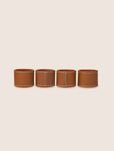 Rowe Leather Napkin Ring, Set of 4 - Tan