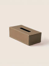 Rowe Leather Tissue Box - Taupe
