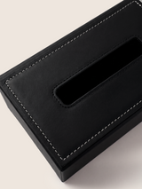 Rowe Leather Tissue Box - Black