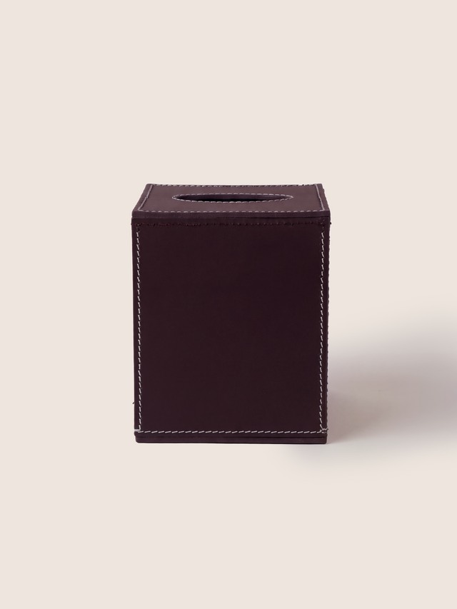 Rowe Leather Tall Tissue Box
