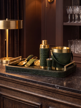 Rex Croco Print Leather Cocktail Set - Olive