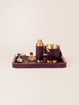 Rex Croco Print Leather Cocktail Set - Burgundy