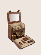 Ivo Croco Print Leather Portable Bar - Tan