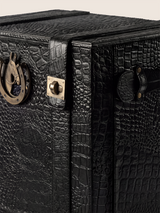 Ivo Croco Print Leather Portable Bar - Black
