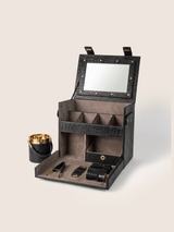 Ivo Croco Print Leather Portable Bar - Black