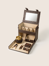 Ivo Croco Print Leather Portable Bar - Brown