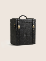 Eva Croco Print Leather Portable Bar - Black
