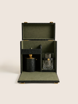 Eva Croco Print Leather Portable Bar - Black