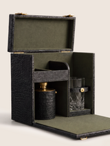 Eva Croco Print Leather Portable Bar - Black