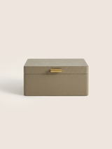 Veron Shagreen Leather Decorative Boxes, Set of 2 - Taupe