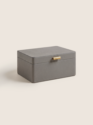 Veron Shagreen Leather Decorative Boxes, Set of 2 - Grey