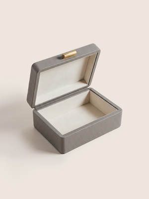 Veron Shagreen Leather Decorative Boxes, Set of 2 - Grey